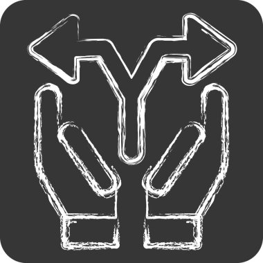 Simge Seçeneği. Choice sembolüyle ilgili. Tebeşir stili. Basit resimleme