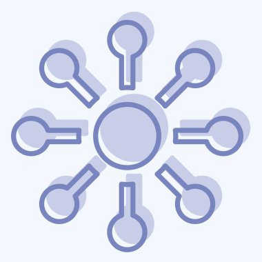 Simge Çeşitliliği. Choice sembolüyle ilgili. İki ton stili. Basit resimleme