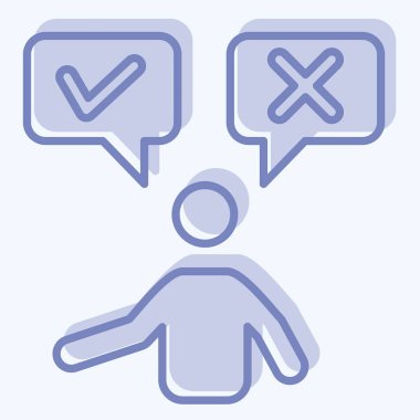 Simge olasılığı. Choice sembolüyle ilgili. İki ton stili. Basit resimleme