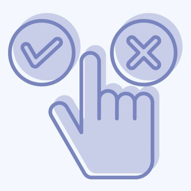 Simge Seçimi. Choice sembolüyle ilgili. İki ton stili. Basit resimleme