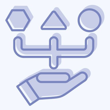 Simge çeşitliliği. Choice sembolüyle ilgili. İki ton stili. Basit resimleme