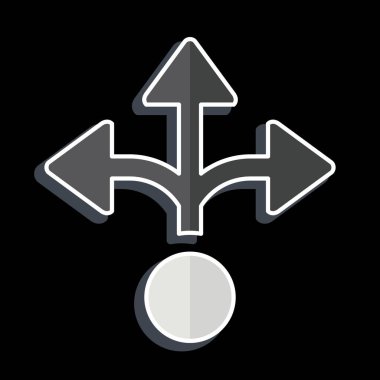 Simge Alternatif. Choice sembolüyle ilgili. Parlak bir stil. Basit resimleme