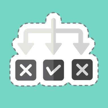 Çıkartma çizgisi Çözme. Choice sembolüyle ilgili. Basit resimleme