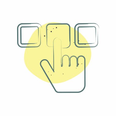 Simge Seçimi. Choice sembolüyle ilgili. Renkli Leke Biçimi. Basit resimleme