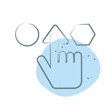 Simge Seçimi. Choice sembolüyle ilgili. Renkli Leke Biçimi. Basit resimleme