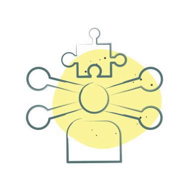 Simge İkilemi. Choice sembolüyle ilgili. Renkli Leke Biçimi. Basit resimleme