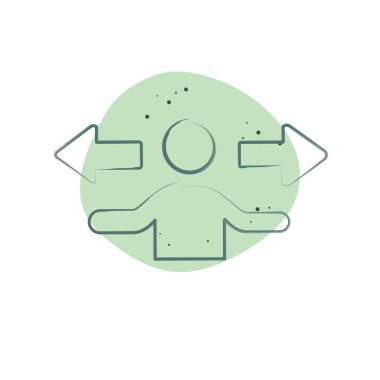 Simge Yönetmeni. Choice sembolüyle ilgili. Renkli Leke Biçimi. Basit resimleme