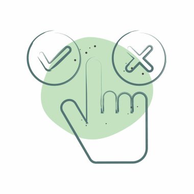 Simge Seçimi. Choice sembolüyle ilgili. Renkli Leke Biçimi. Basit resimleme