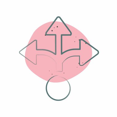 Simge Alternatif. Choice sembolüyle ilgili. Renkli Leke Biçimi. Basit resimleme