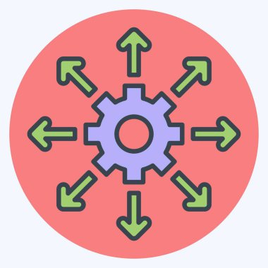 Simge Seçenekleri. Choice sembolüyle ilgili. renk arkadaşı stili. Basit resimleme
