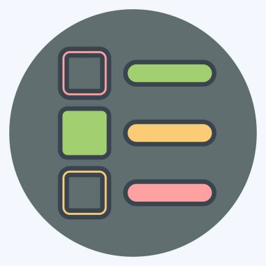 Simge Listesi. Choice sembolüyle ilgili. renk arkadaşı stili. Basit resimleme