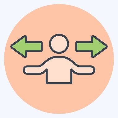 Simge Yönetmeni. Choice sembolüyle ilgili. renk arkadaşı stili. Basit resimleme