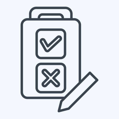 Simge Testi. Choice sembolüyle ilgili. Sıra tarzı. Basit resimleme