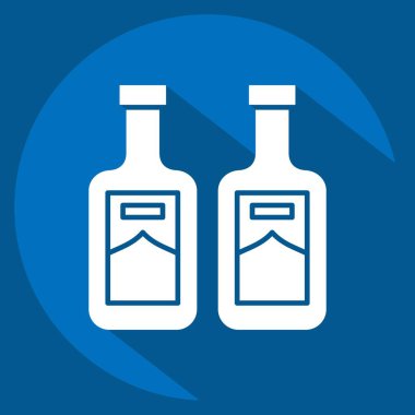Simge Soju. Kore sembolüyle ilgili. Uzun gölge tarzı. Basit resimleme