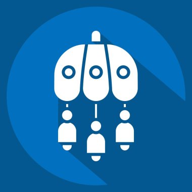 Simge Rüzgârı Çanı. Kore sembolüyle ilgili. Uzun gölge tarzı. Basit resimleme