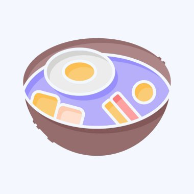 Icon Bibimbap. Kore sembolüyle ilgili. Karalama stili. Basit resimleme