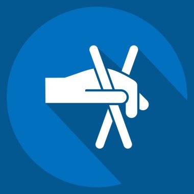 Simge Çubukları. Kore sembolüyle ilgili. Uzun gölge tarzı. Basit resimleme