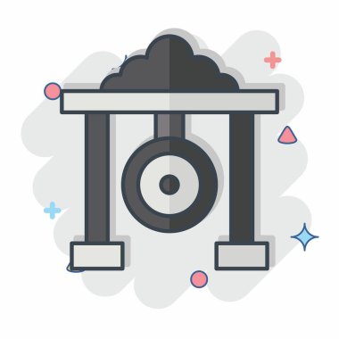 Icon Gong 'da. Kore sembolüyle ilgili. Çizgi roman. Basit resimleme