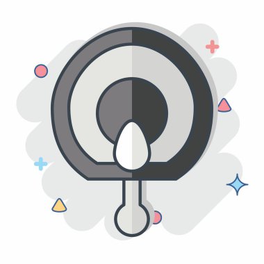 Simge hayranı. Kore sembolüyle ilgili. Çizgi roman. Basit resimleme