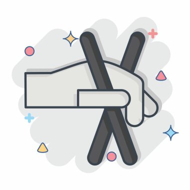 Simge Çubukları. Kore sembolüyle ilgili. Çizgi roman. Basit resimleme