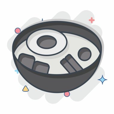 Icon Bibimbap. Kore sembolüyle ilgili. Çizgi roman. Basit resimleme