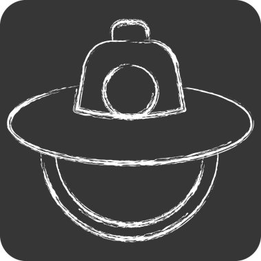 Simge Şapka. Kore sembolüyle ilgili. Tebeşir stili. Basit resimleme