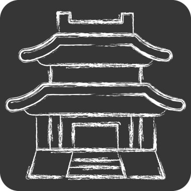 Icon Gyeongbong. Kore sembolüyle ilgili. Tebeşir stili. Basit resimleme