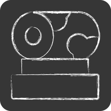 Simge Davulu. Kore sembolüyle ilgili. Tebeşir stili. Basit resimleme