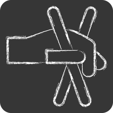 Simge Çubukları. Kore sembolüyle ilgili. Tebeşir stili. Basit resimleme