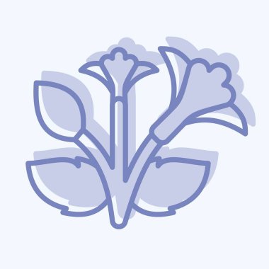 Sharon 'ın ikonu. Kore sembolüyle ilgili. İki ton stili. Basit resimleme