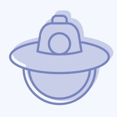 Simge Şapka. Kore sembolüyle ilgili. İki ton stili. Basit resimleme