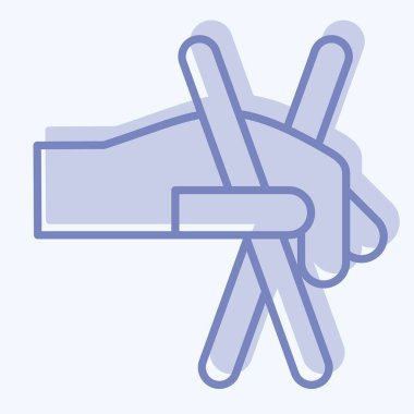 Simge Çubukları. Kore sembolüyle ilgili. İki ton stili. Basit resimleme