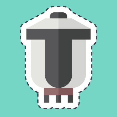 Etiket hattı Fener 'i kesti. Kore sembolüyle ilgili. Basit resimleme