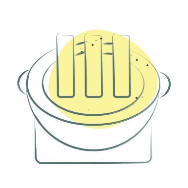 İkon Izgara Et. Kore sembolüyle ilgili. Renkli Leke Biçimi. Basit resimleme