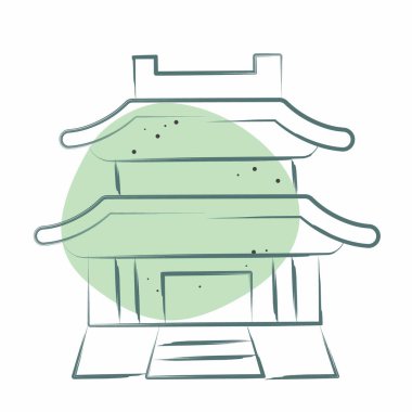 Icon Gyeongbong. Kore sembolüyle ilgili. Renkli Leke Biçimi. Basit resimleme