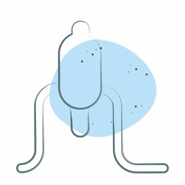 Icon Ginseng. Kore sembolüyle ilgili. Renkli Leke Biçimi. Basit resimleme