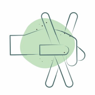 Simge Çubukları. Kore sembolüyle ilgili. Renkli Leke Biçimi. Basit resimleme