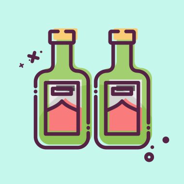 Simge Soju. Kore sembolüyle ilgili. MBE tarzı. Basit resimleme