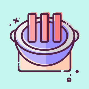 İkon Izgara Et. Kore sembolüyle ilgili. MBE tarzı. Basit resimleme