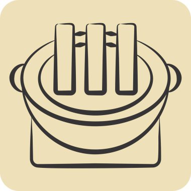 Icon Grilled Meat. related to Korea symbol. hand drawn style. simple illustration clipart