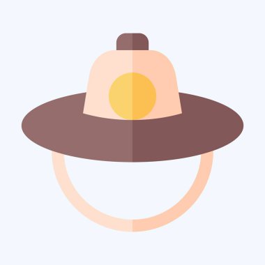 Simge Şapka. Kore sembolüyle ilgili. Düz stil. Basit resimleme