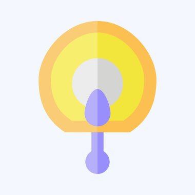 Simge hayranı. Kore sembolüyle ilgili. Düz stil. Basit resimleme