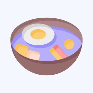 Icon Bibimbap. Kore sembolüyle ilgili. Düz stil. Basit resimleme