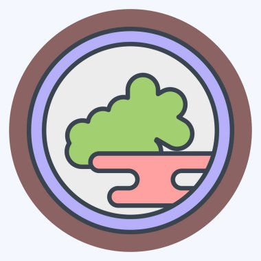 Icon Kimchi. Kore sembolüyle ilgili. renk arkadaşı stili. Basit resimleme