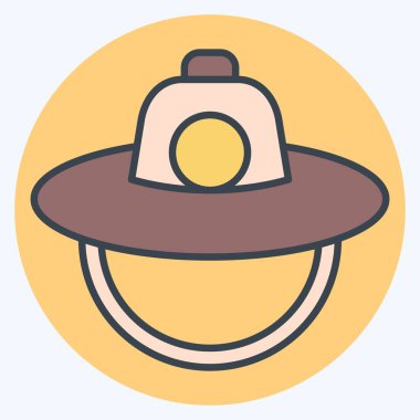 Simge Şapka. Kore sembolüyle ilgili. renk arkadaşı stili. Basit resimleme