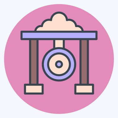 Icon Gong 'da. Kore sembolüyle ilgili. renk arkadaşı stili. Basit resimleme