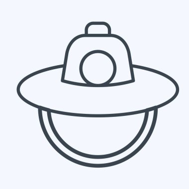 Simge Şapka. Kore sembolüyle ilgili. Sıra tarzı. Basit resimleme