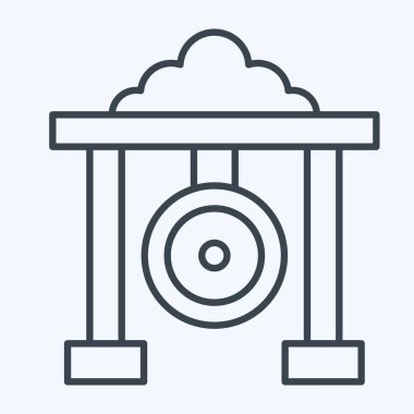 Icon Gong 'da. Kore sembolüyle ilgili. Sıra tarzı. Basit resimleme