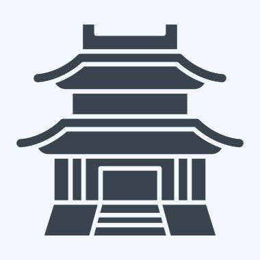 Icon Gyeongbong. Kore sembolüyle ilgili. Kabartma tarzı. Basit resimleme