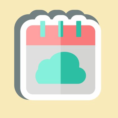 Çıkartma Bulutu Programı. Ağ sembolüyle ilgili. Basit resimleme